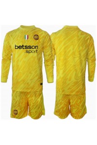 Inter Milan Keeper Babyklær Borte Fotballdrakt til barn 2024-25 Lange ermer (+ Korte bukser)